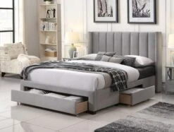Savannah Grey Mist Upholstered Drawer Bed Frame Only -Bedding Specialty Store savannah mist main