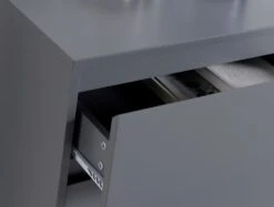 Sofia 4 Drawer Harbour Mist Chest With Black Feet -Bedding Specialty Store sofia chest harbour mist close up detail new