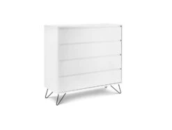 Sofia 4 Drawer White Chest With Black Feet