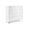 Sofia 4 Drawer White Chest With Stainless Steel Feet -Bedding Specialty Store sofia chest white silver gloss feet full new 1