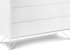 Sofia 4 Drawer White Chest With White Feet -Bedding Specialty Store sofia chest white white feet close up new 1