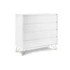 Sofia 4 Drawer White Chest With Brass Steel Feet -Bedding Specialty Store sofia chest white with gold feet full new 1