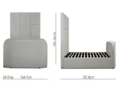 Somerton Grey Upholstered TV King Size Bed Frame Only -Bedding Specialty Store sommerton measurements new