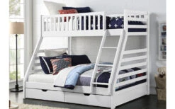 States Wooden Three Sleeper Bunk Bed, Double, Grey 8 States Wooden Three Sleeper Bunk Bed, Double, Grey -Bedding Specialty Store sweet dreams states wooden bunk bed bedroom white