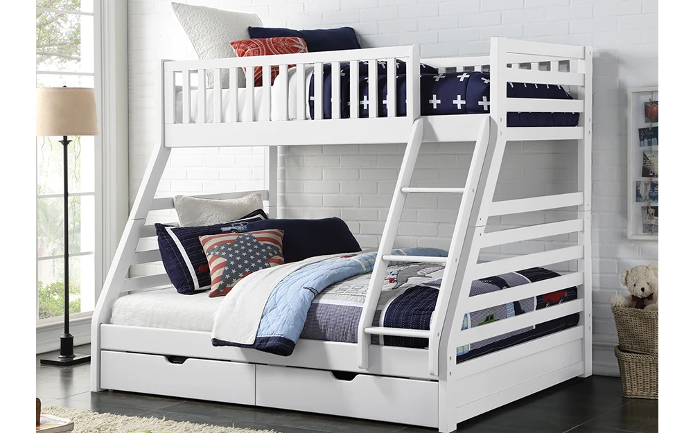 States Wooden Three Sleeper Bunk Bed, Double, Grey 5 States Wooden Three Sleeper Bunk Bed, Double, Grey - Image 3