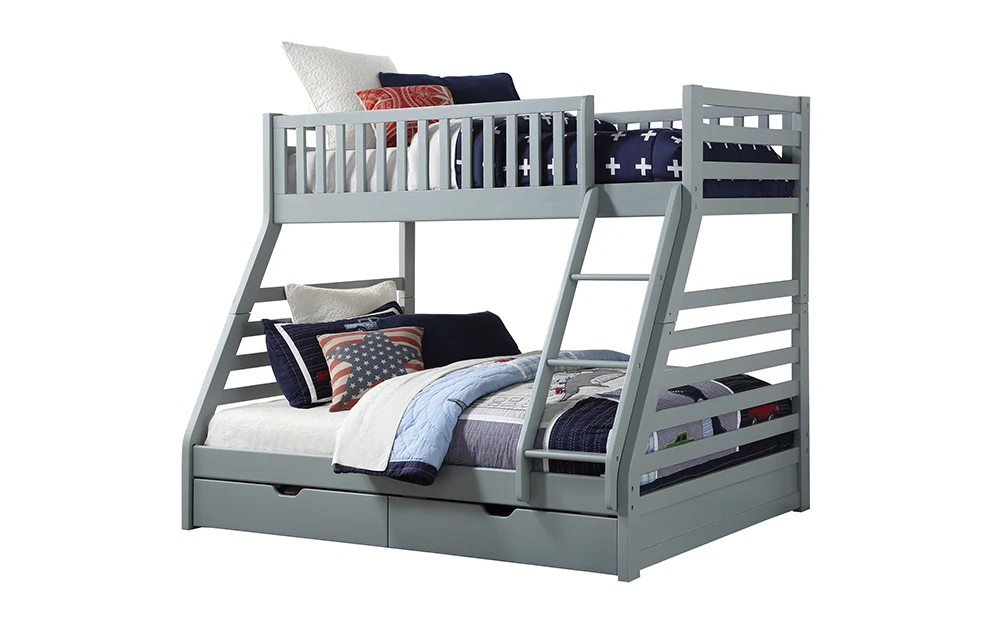 States Wooden Three Sleeper Bunk Bed, Double, Grey 4 States Wooden Three Sleeper Bunk Bed, Double, Grey - Image 2