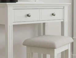 Tilly White Dressing Table Stool -Bedding Specialty Store tilly dresser stool close 1