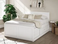 Maxistore 6 Door White Wooden Storage Bed Frame -Bedding Specialty Store time 4 sleep 4 6 bed anglednew