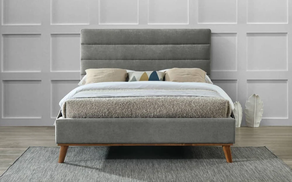 Time Living Mayfair Light Grey Fabric Bed Frame, King Size 3 Time Living Mayfair Light Grey Fabric Bed Frame, King Size