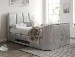 Copenhagen Upholstered Ottoman TV Bed Frame - Silver Crush -Bedding Specialty Store time4sleep copenhagen laike 3new 2