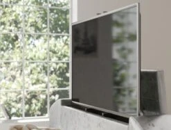 Copenhagen Upholstered Ottoman TV Bed Frame - Silver Crush -Bedding Specialty Store time4sleep copenhagen laike tv detailnew