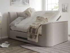 Copenhagen Upholstered Ottoman TV Bed - Shell -Bedding Specialty Store time4sleep copenhagen shell new 3