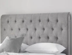 Valencia Upholstered King Size Sleigh Bed - Steel Grey -Bedding Specialty Store valencia sleigh bed hb