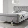 Valencia Upholstered King Size Sleigh Bed - Steel Grey -Bedding Specialty Store valencia sleigh bed main