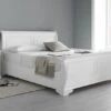 Toulon Wooden Sleigh Bed - White - Bed Frame Only -Bedding Specialty Store white sleigh bed mainnew 9