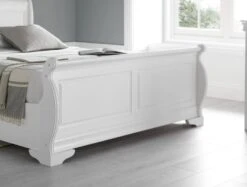 Toulon Wooden Sleigh Bed - White - Bed Frame Only -Bedding Specialty Store white sleigh bed mainnew3 10