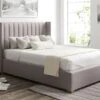 Essentials Winged Grey Ottoman Bed Frame -Bedding Specialty Store winged bed grey closed anglednew