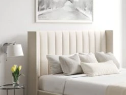 Essentials Winged Off White Ottoman Bed Frame -Bedding Specialty Store winged bed off white closed anglednewhb