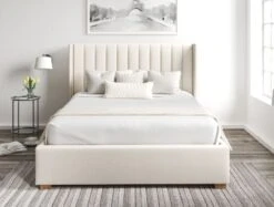 Essentials Winged Off White Ottoman Bed Frame -Bedding Specialty Store winged bed off white closed frontnew