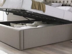 Islington Upholstered Ottoman Bed Frame -Bedding Specialty Store winged bed open originalfb.new 1