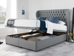 Chesterfield South Upholstered Ottoman Base And Headboard Only -Bedding Specialty Store winged headboard shetland grey ottoman open original 2 new 22