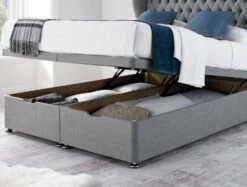 Chesterfield South Upholstered Ottoman Base And Headboard Only -Bedding Specialty Store winged headboard shetland grey ottoman open original 2 newfb 21