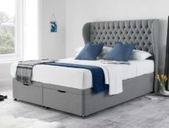 Chesterfield South Upholstered Ottoman Base And Headboard Only -Bedding Specialty Store winged headboard shetland grey ottoman original 2 new 22