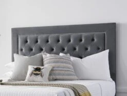 Woodstock Floor Standing Upholstered Headboard -Bedding Specialty Store woodstock dark grey frame bed original headboard 4